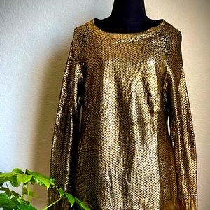 Metallic gold/black sweater